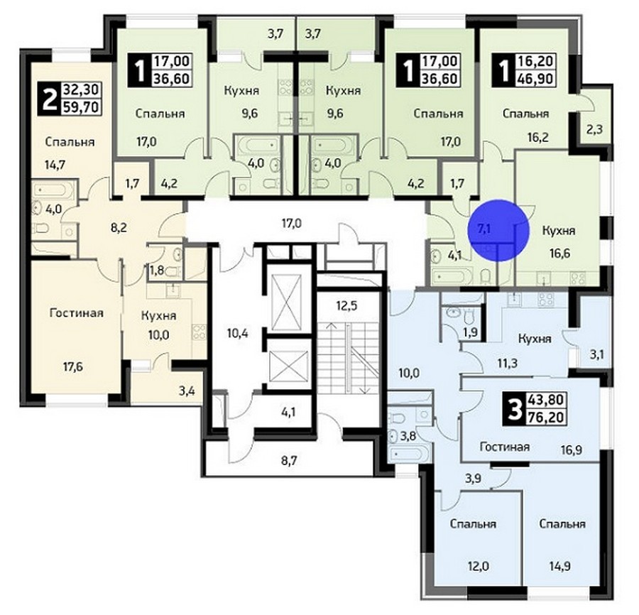 2-к. квартира, 36,7 м², 6/15 эт. на продажу в Обнинске Купить квартиру Авито