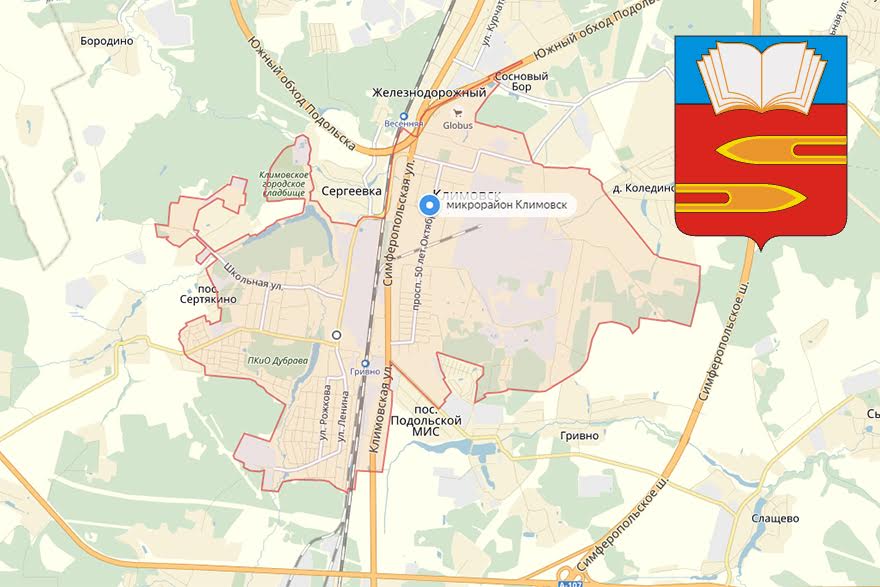 Карта микрорайонов подольска